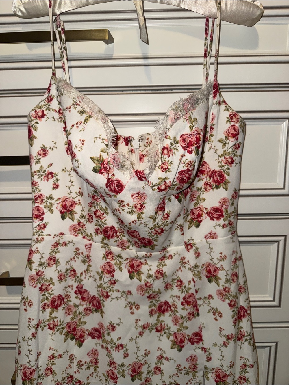 House of CB  Charlotte Rose print corset midi  Dress with Side Slit - Picture 9 of 14